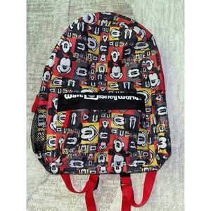 Walt Disney World Mickey Mouse All Over Print Backpack Red Black Kids School Bag